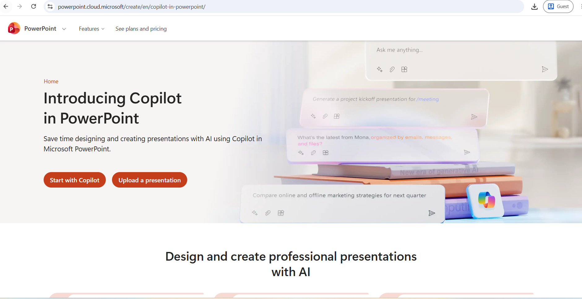 Microsoft Copilot inside PowerPoint Agent Mode Screenshot